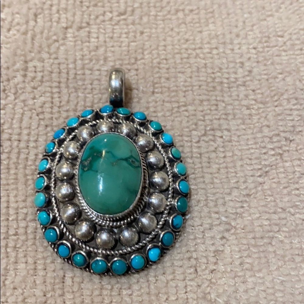 Silver and Turquoise Necklace pendent